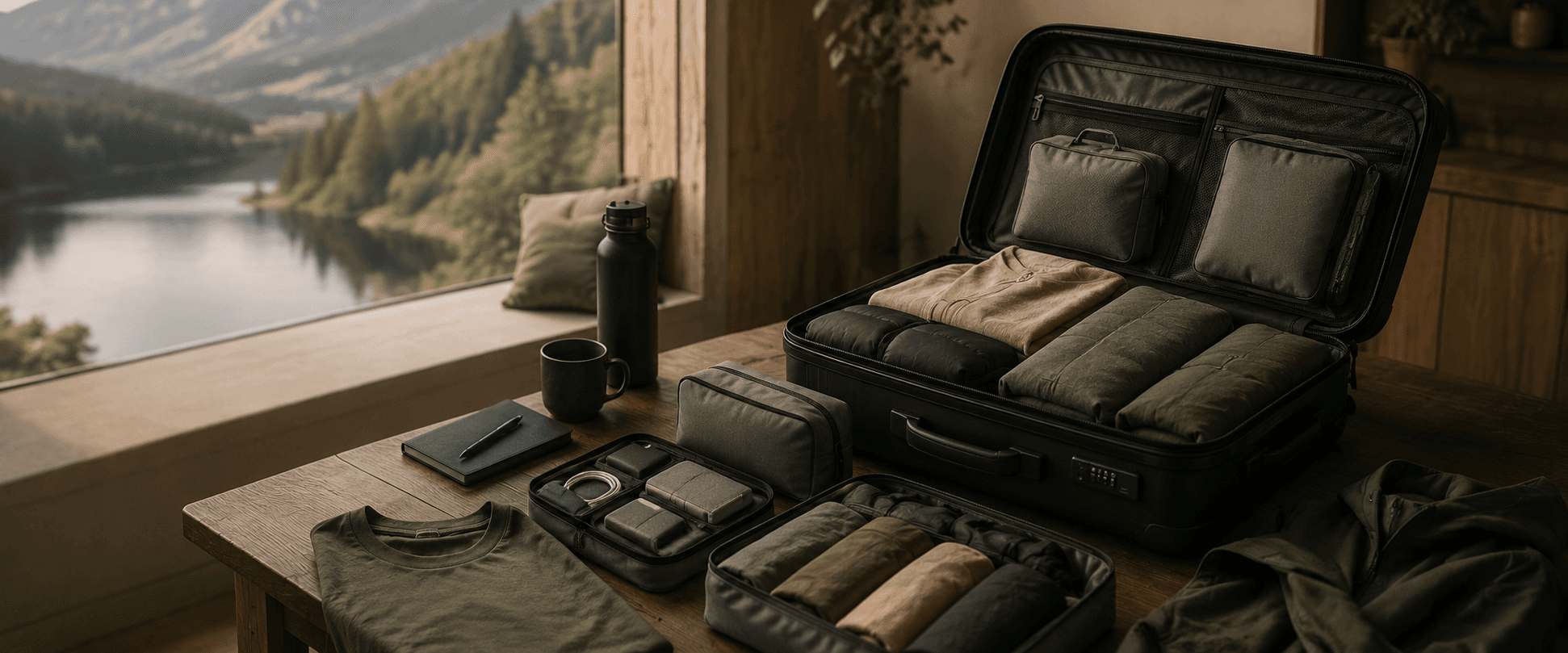 Road Ready collection essentials prepared for a calm road trip.